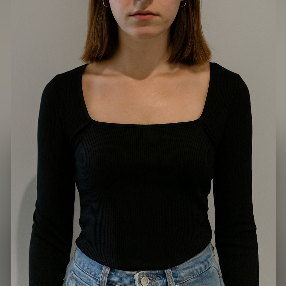 Cider Square neck top black Size Small